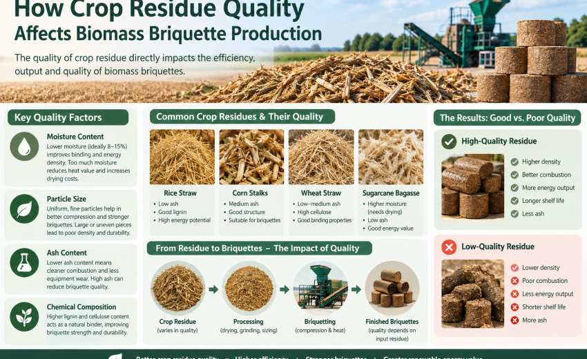 How Crop Residue Quality Affects Biomass Briquette Production